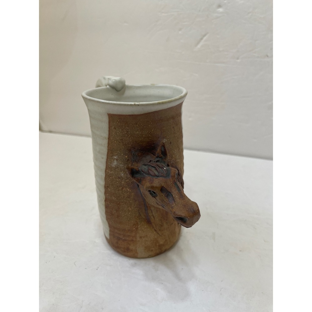 GORGEOUS HANDCRAFTED POTTERY HORSEHEAD MUG